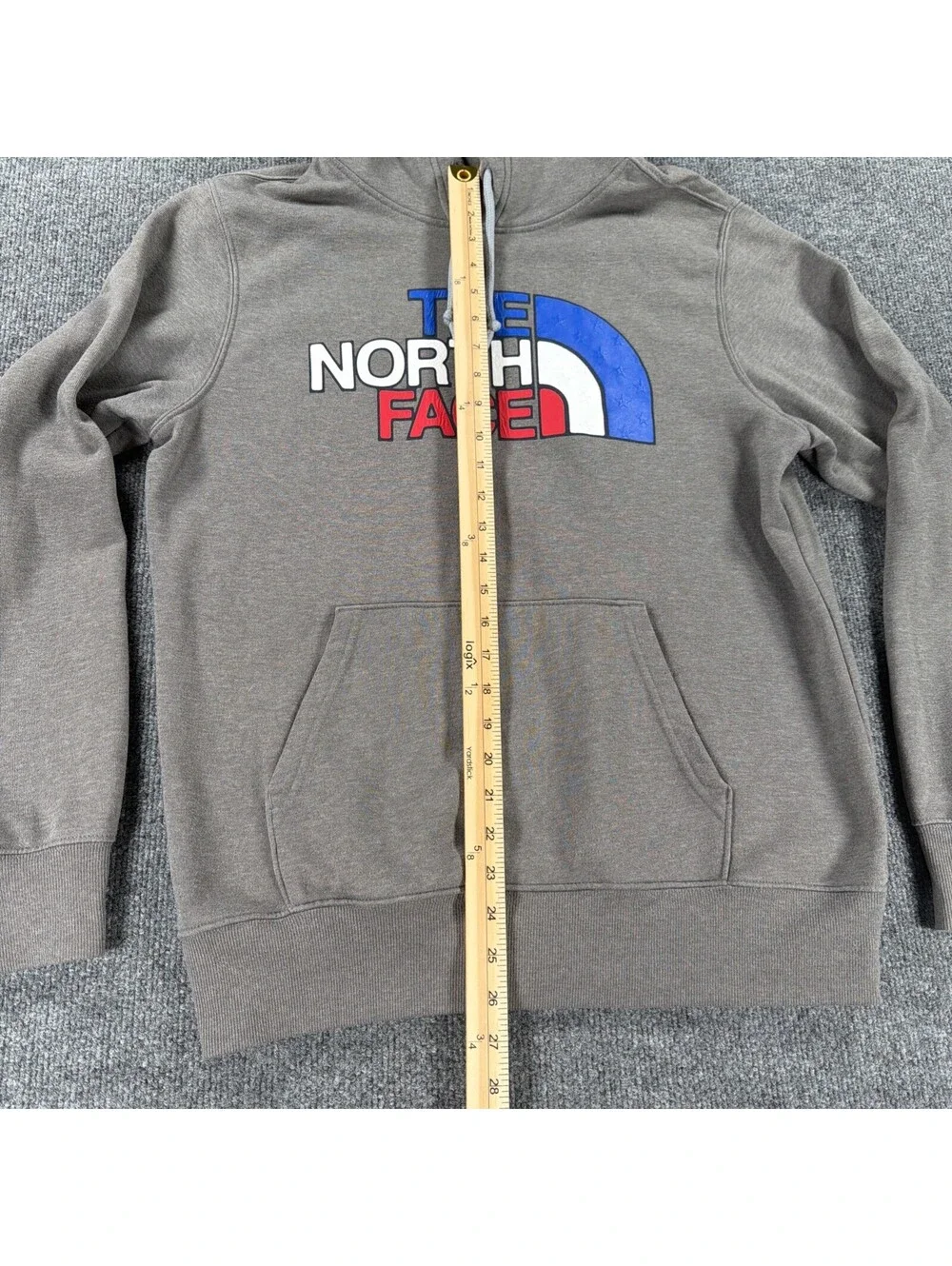 The North Face Mens - USA Box Pullover Hoodie - Medium Grey